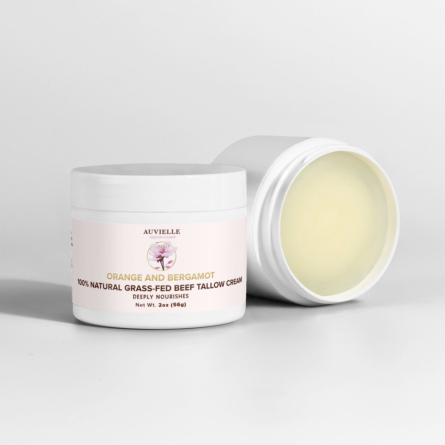 100% Natural Grass-Fed Beef Tallow Cream (Orange & Bergamot)