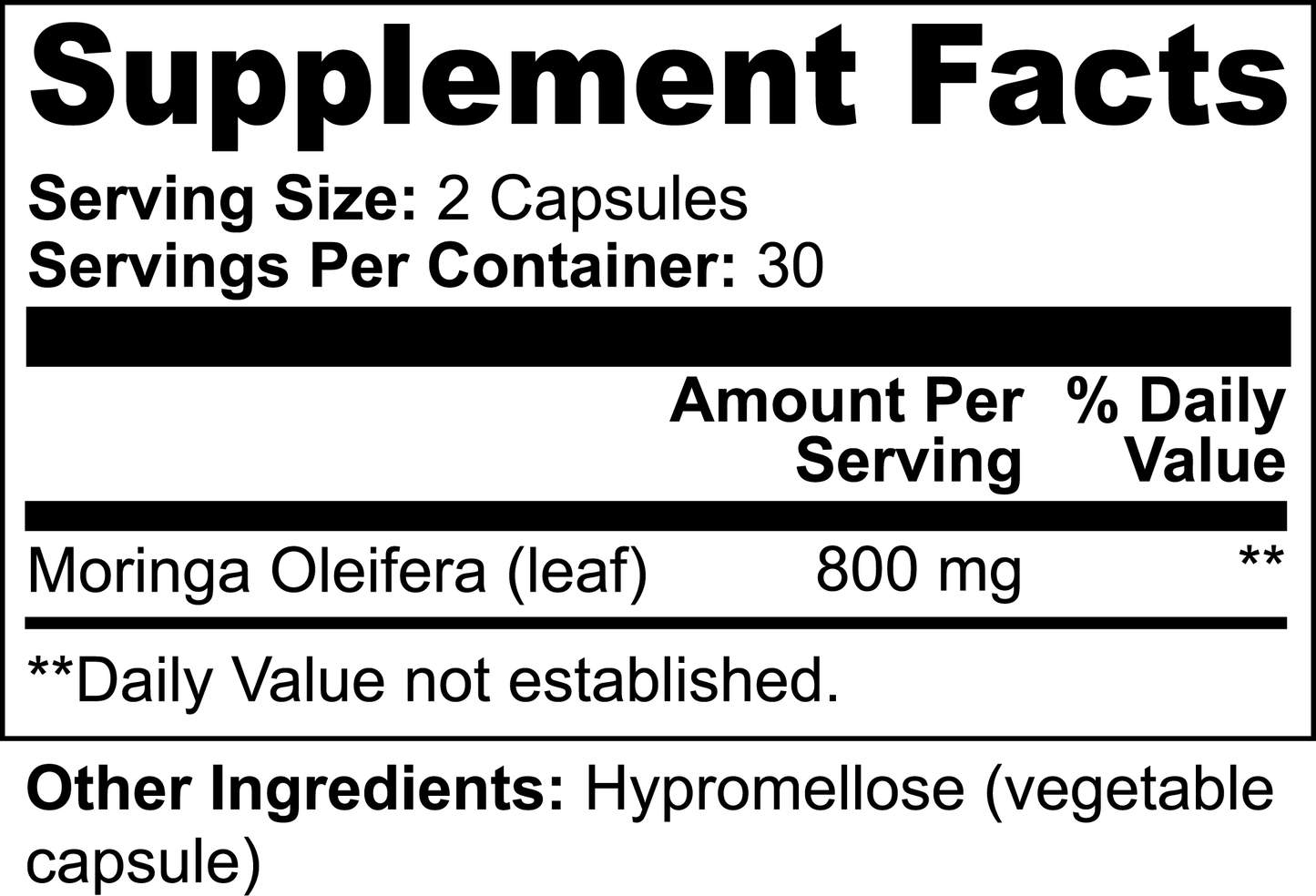 Pure Moringa Health Supplement